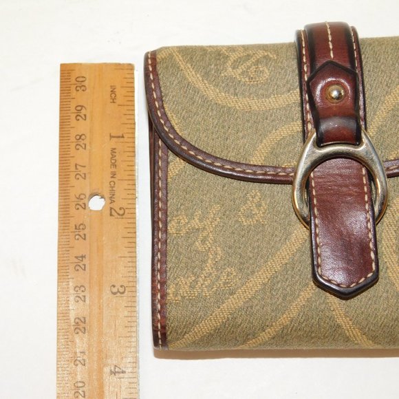 Rare Vintage Dooney & Bourke Signature Heart Canvas Leather Wallet Buckle - Picture 9 of 9